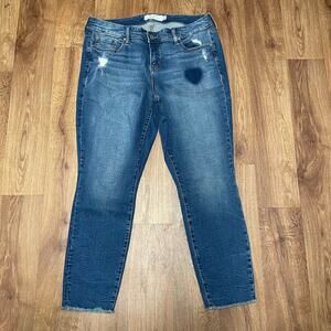 Torrid Crop Classic Skinny Jeans Vintage Stretch Medium Wash Low Rise Size 18XLT